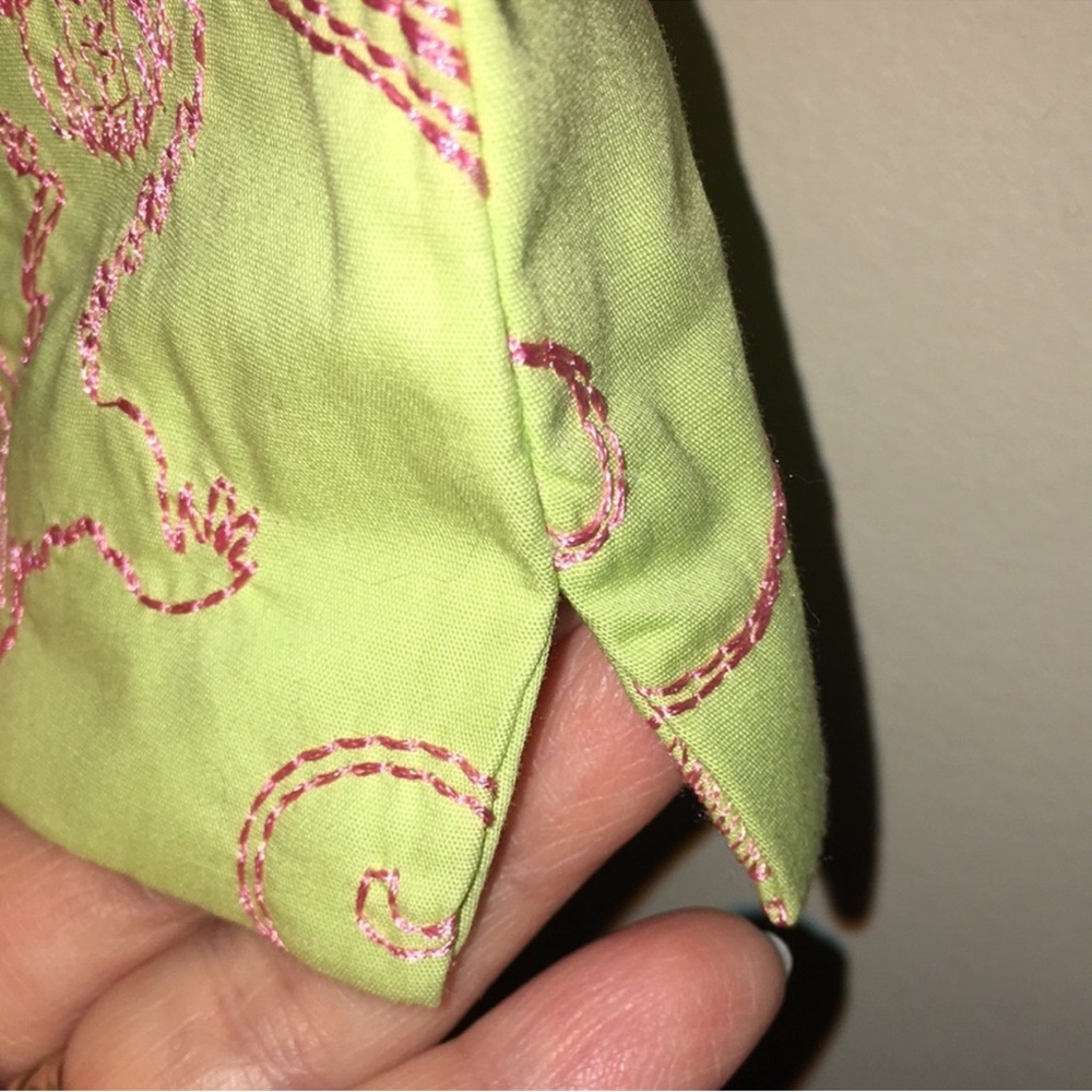 Lilly Pulitzer green tropical monkey crop pants
